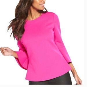 Ted Baker Gigih Bell Sleeve Top Blouse in Bright Pink size 1 nwot